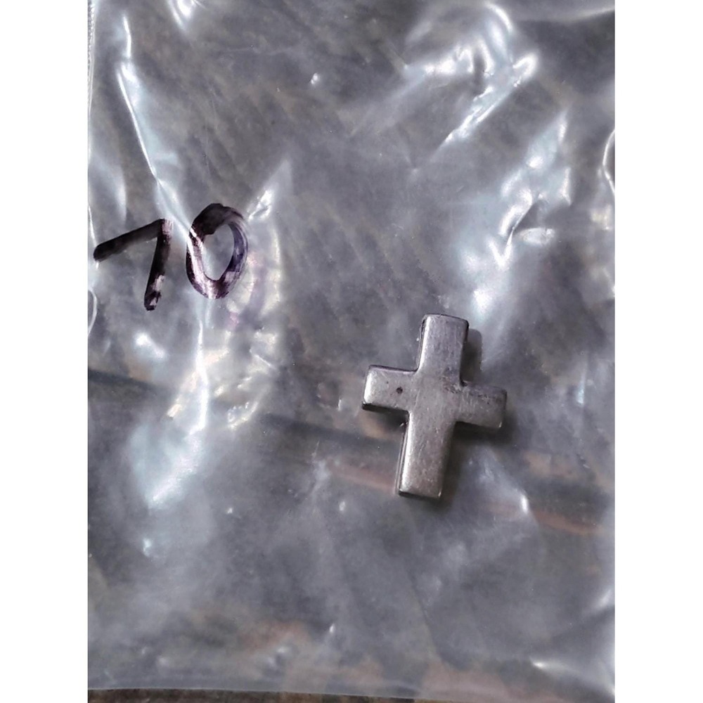 cross pendant charm Christian S Silver Unisex 925 vintage